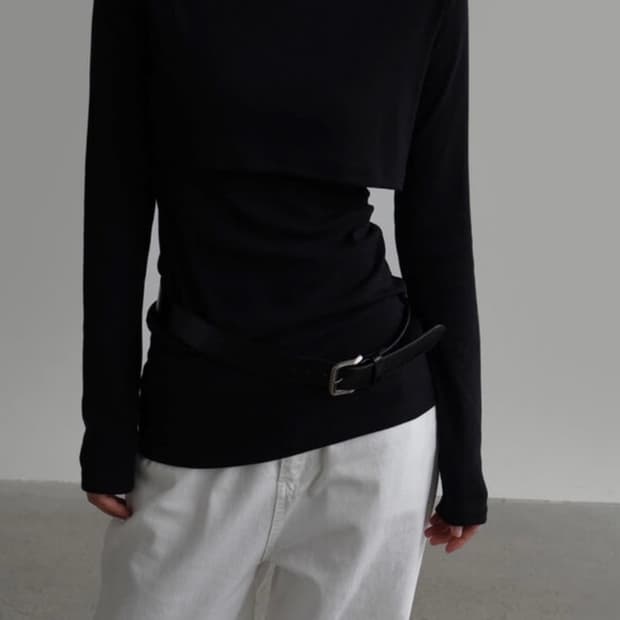 라룸 레이어드 크롭세트 블랙 