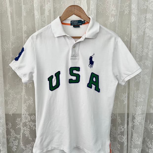 M) 폴로 랄프로렌 커스텀핏 USA 빅포니 반팔 카라티
