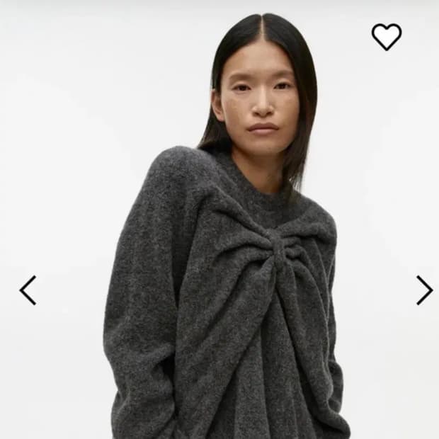 아르켓 보우 울 스웨터 셔링리본니트