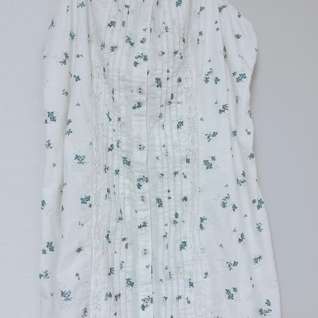 청록 잔꽃 원피스 