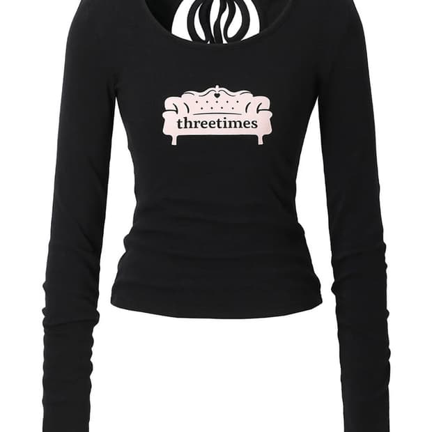 Threetimes Pink sofa tee (black)