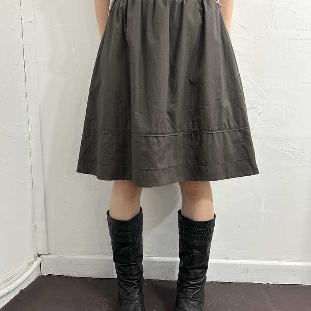fragile brown midi skirt