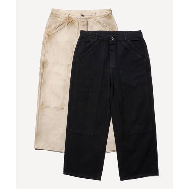 25aw Vintage Silk Hemp Double Knee Pants