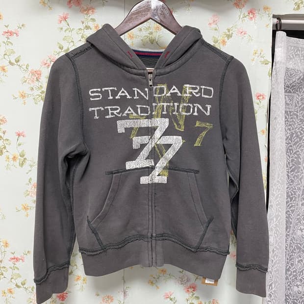 빈티지 그레이 후드집업