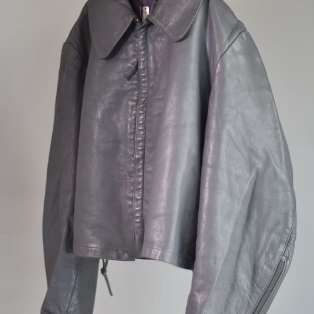 80s 독일군 서브마린 숏 레더 자켓