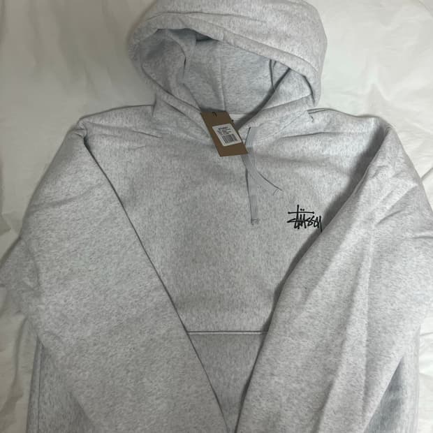 스투시 기모 후드티 애쉬 그레이 XL