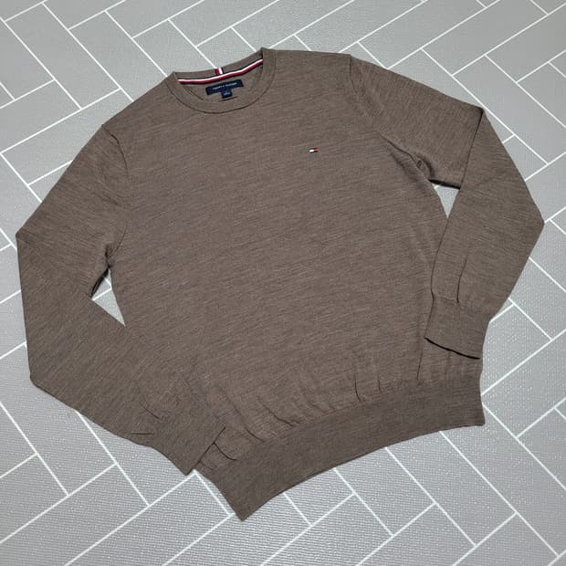 타미힐피거 크루넥 라운드 울 니트 M