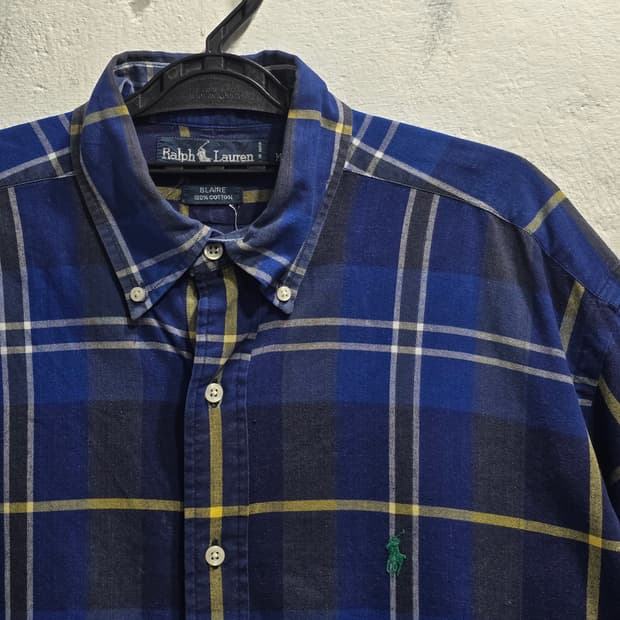 [표기 M, 실측 L] 폴로 랄프로렌 멀티체크 하프셔츠 블레어