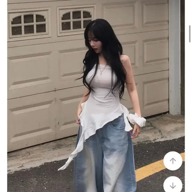 반값) 에이블리 유니크 셔링 레이어드 튜브탑