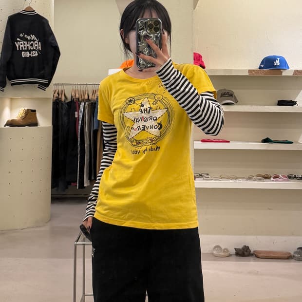 컨버스 스트라이프 레이어드 긴팔 티셔츠 U1416