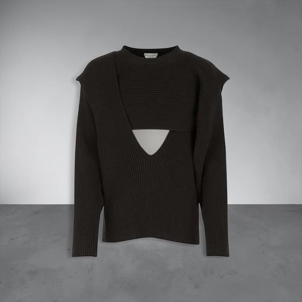 100~105/ 보테가베네타 컷아웃 인트레치아토 리브 니트