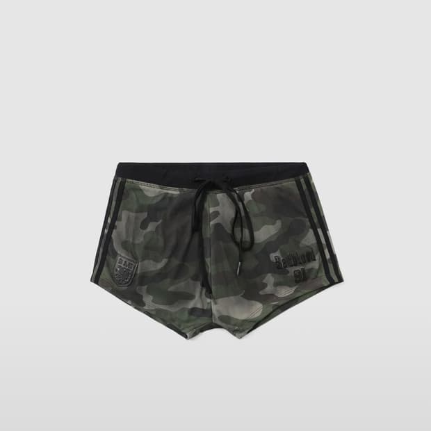 배드블러드 아쿠아 빈티지 클럽 보이 숏츠 그린카모