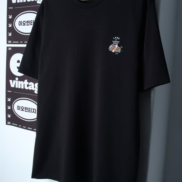(L-XL) 프로젝트엠 반팔 티셔츠 기능성 블랙 폴리-H35320