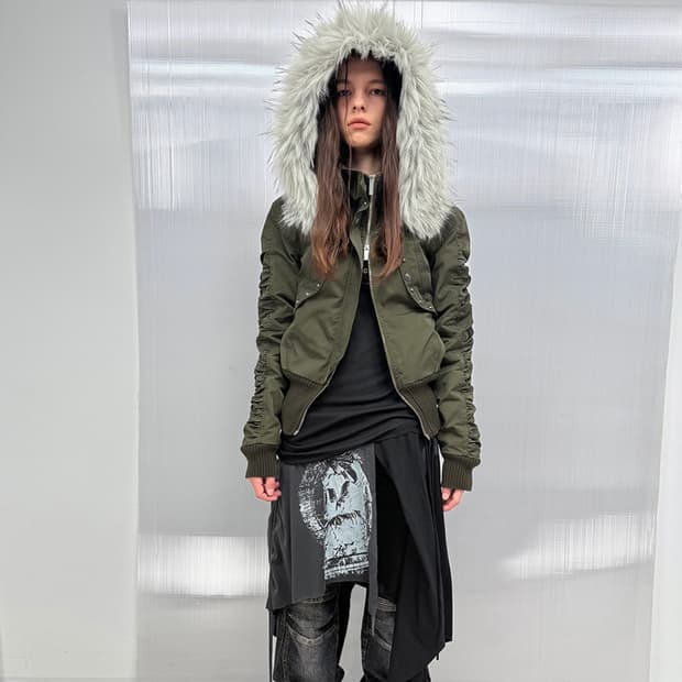 더블펀치 퍼 후드 패딩