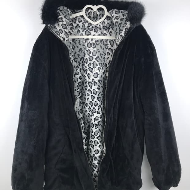 오네갸루 호피 레오파드 퍼자켓 양털 후드집업 패딩점퍼y2k 대재장급빈티지