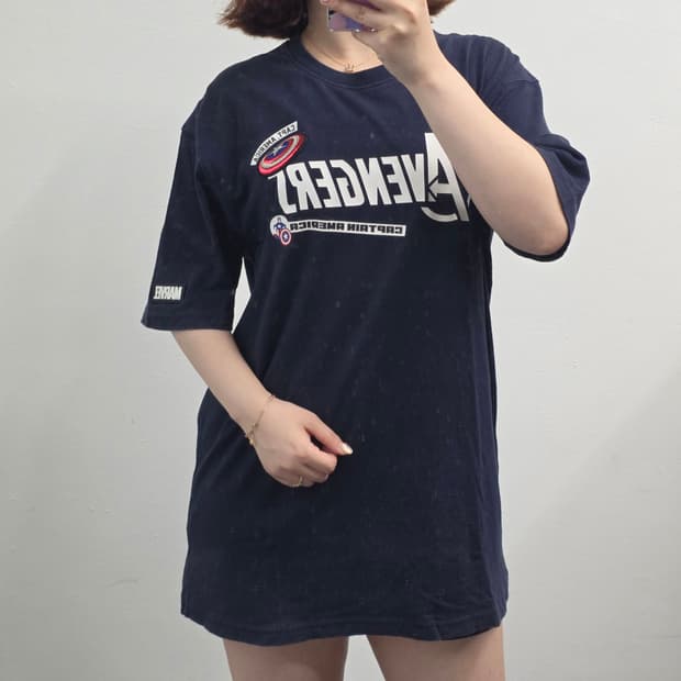 [프립]XL/마블 어벤져스 반팔 티셔츠 네이비