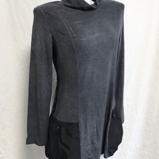 빈티지 아카이브 니혼진 하이넥 포켓 롱슬리브 탑