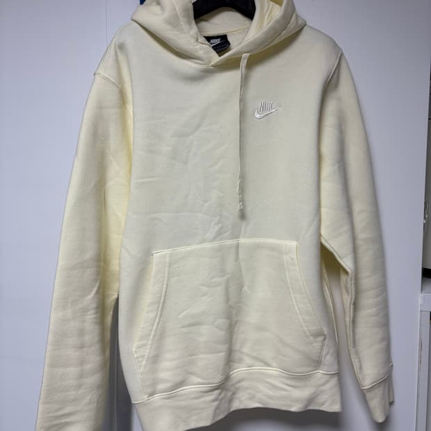 나이키 레몬색 기모 후드티S