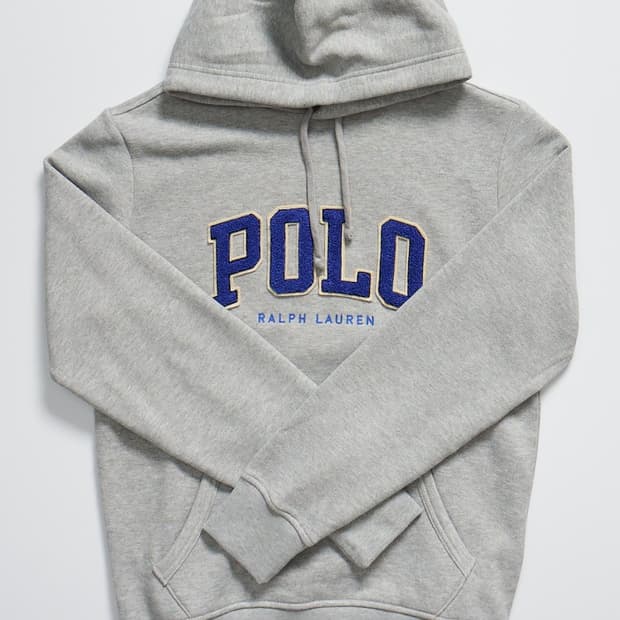 폴로 랄프로렌 아플리케 로고 후드티셔츠 그레이 L사이즈