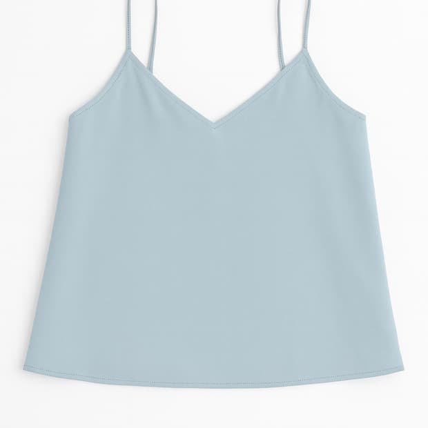 유니클로 실키 슬리브리스 하늘색