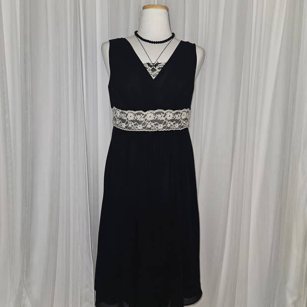 dressdeco 히메 레이스 블랙 쉬폰 드레스