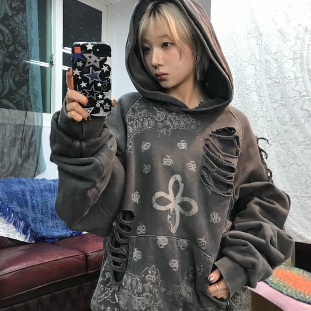 Surgery 써저리 페이즐리 피그먼트 후드티 