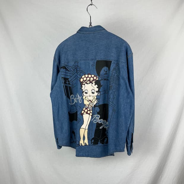 Betty Boop 백 프린팅 데님 셔츠 