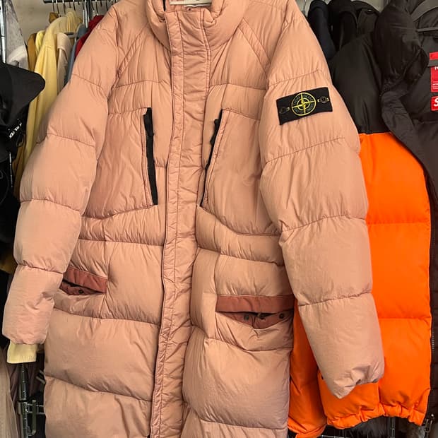 스톤아일랜드 16fw 크링클랩스 핑크롱패딩