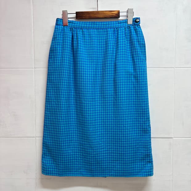 80's PENDLETON 펜들턴 비비드 체크 미디 스커트 