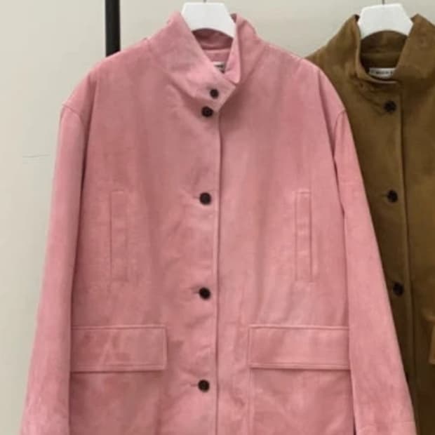 핑크 스웨이드 재킷