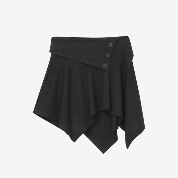 미세키서울 Unbalanced flow mini skirt 1사이즈