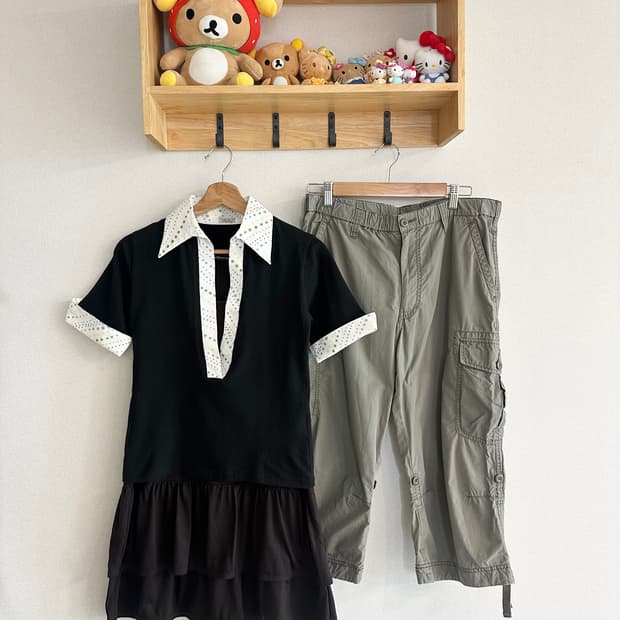 일본빈티지 키치 괴짜 그런지 히피 하구미 스코 레이어드 코디세트