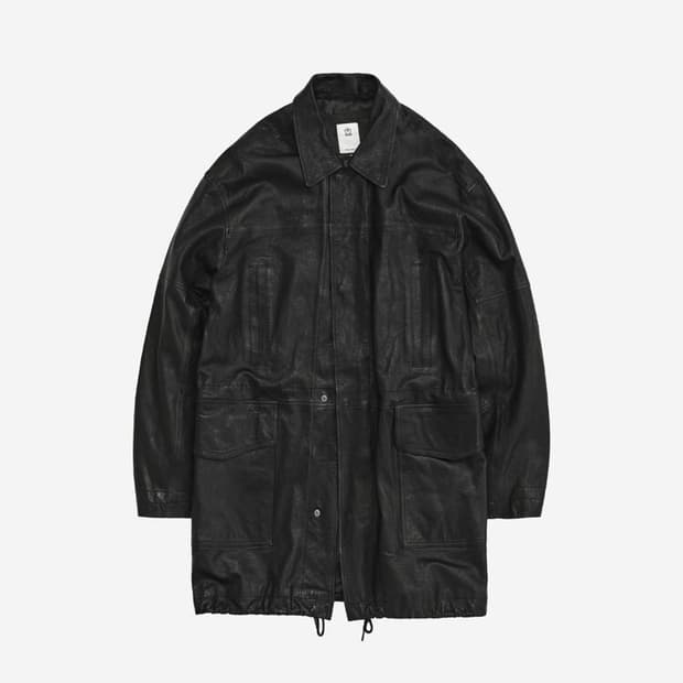 (2) 24fw 폴리테루 램스킨 레더 카코트 블랙