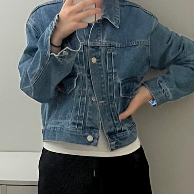 커버낫 크롭 청자켓