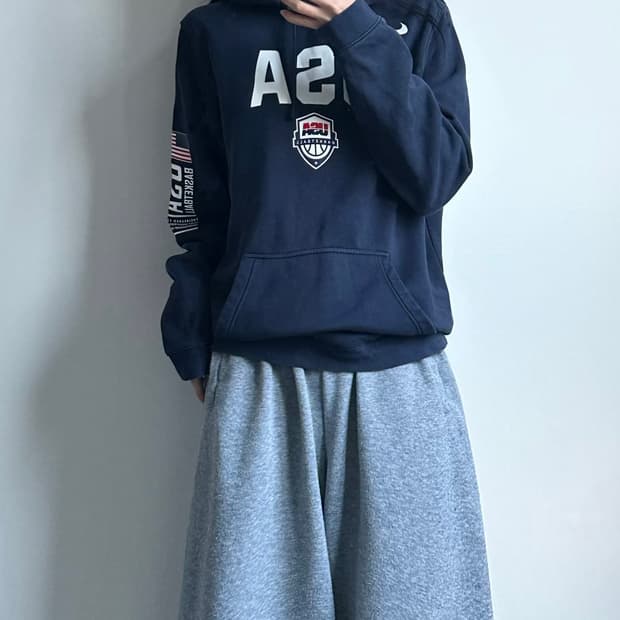 나이키 USA 성조기 네이비 후드티