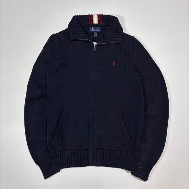 폴로랄프로렌 네이비 집업 니트 가디건