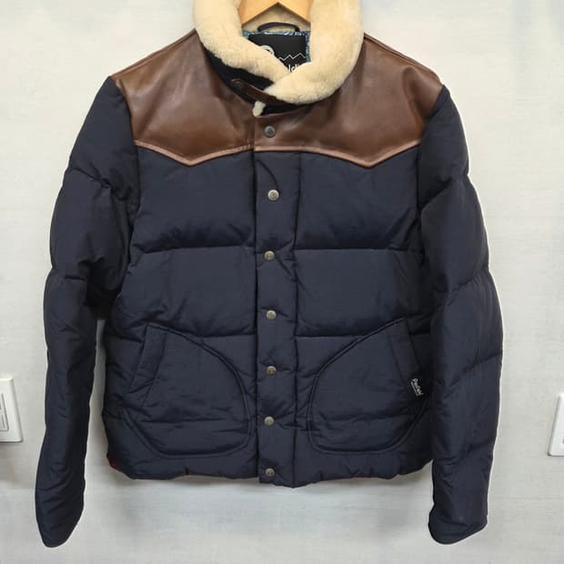 펜필드 락울 양털 소가죽 덕다운 패딩 L