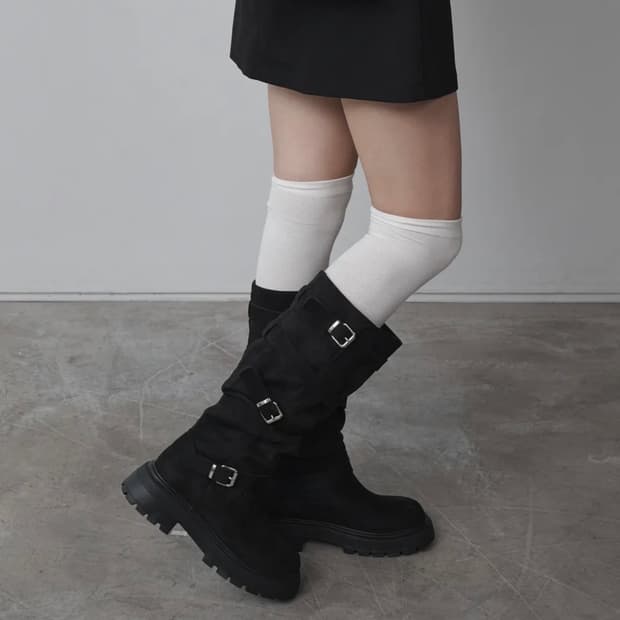 솔트앤초콜릿 험 버클 롱부츠 240