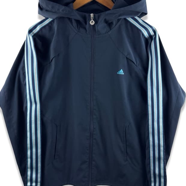 아디다스 네이비 스카이블루 후드 바람막이2899
