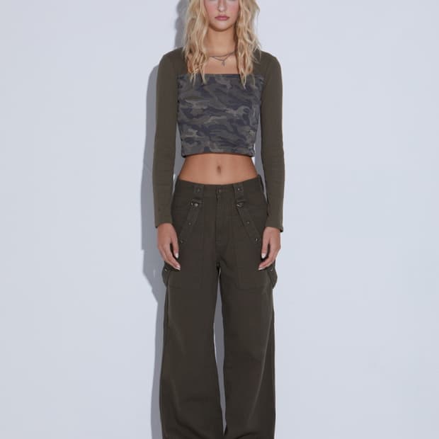 gateless EYELET CARGO PANTS