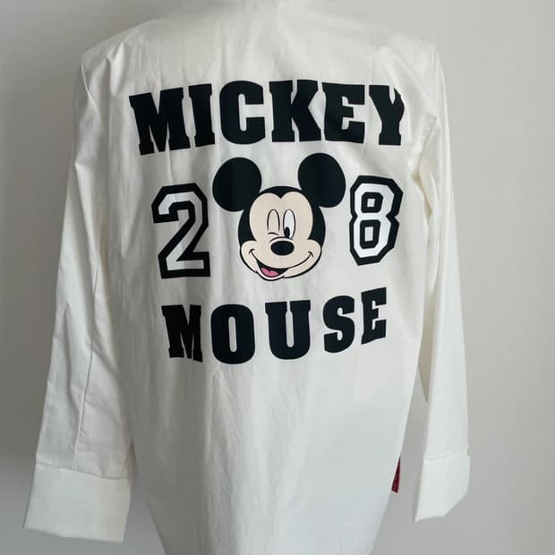 디즈니 미키마우스 정품 오버핏 어깨패드 셔츠 새상품