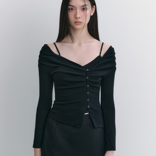 낫유어로즈 Rin cardigan set (Black)