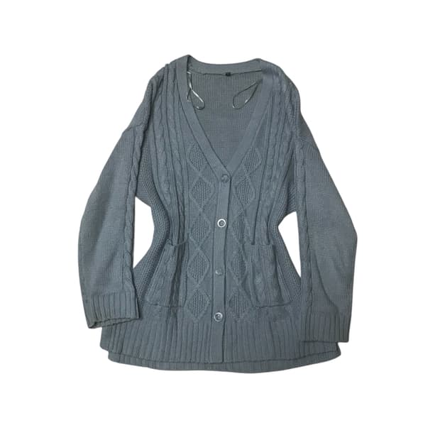 일본빈티지 꽈배기 니트 가디건