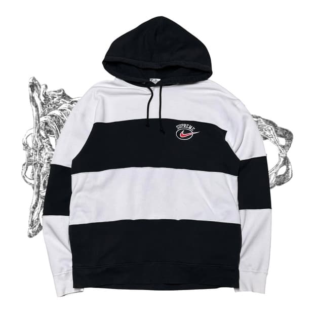 19ss 슈프림 나이키 콜라보 스트라이프 후드티
