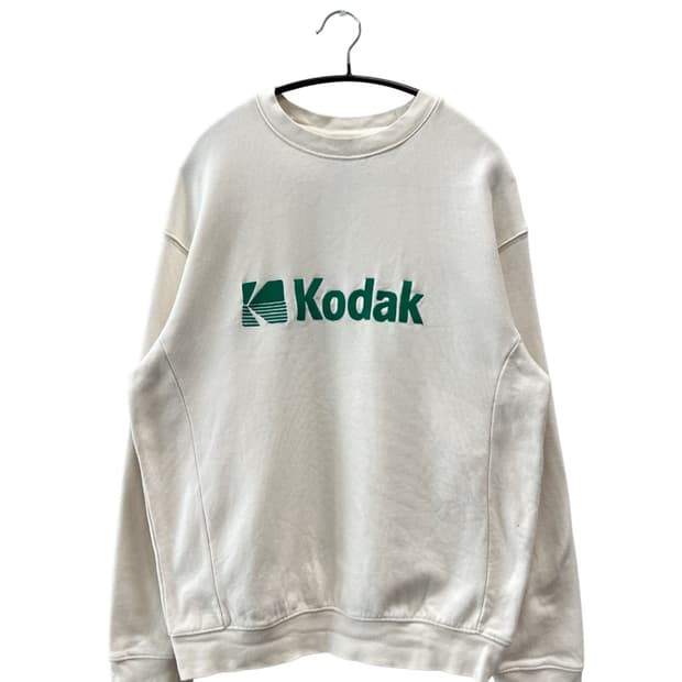 코닥 자수로고 맨투맨 아이보리/그린