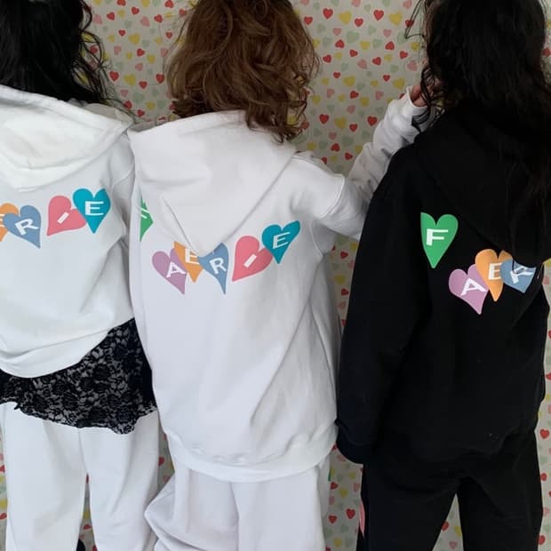 샵페어리 하트 벌룬 후드집업 화이트