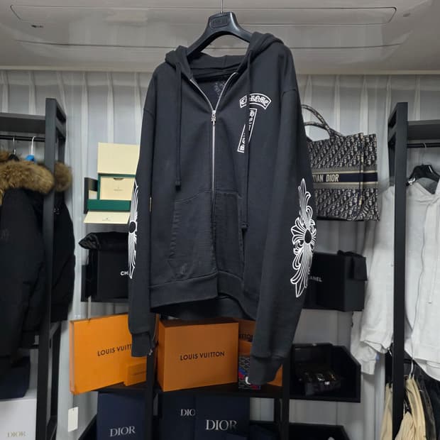 {클로젯}[M][백화점판]크롬하츠 티바로고 홀스슈 플로랄 후드집업