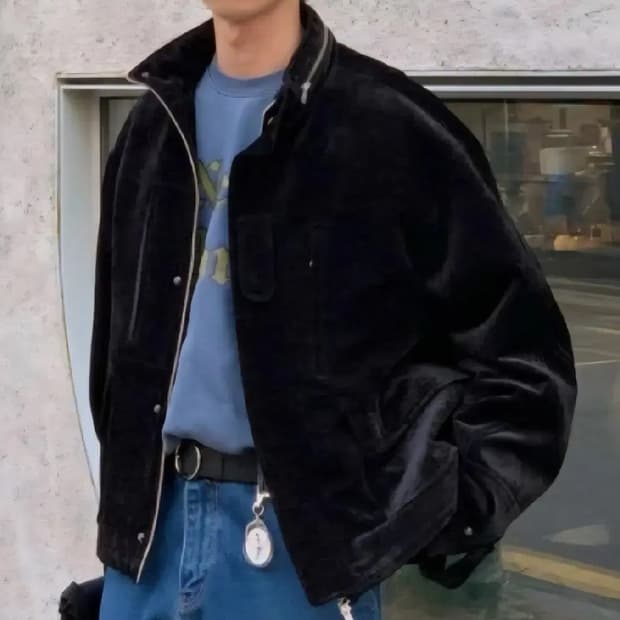 비긴202 블랙 벨벳 자켓