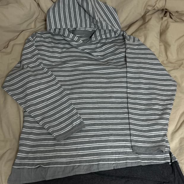 alexander Lee Chang 그런지 스트라이프 후디 롱슬리브