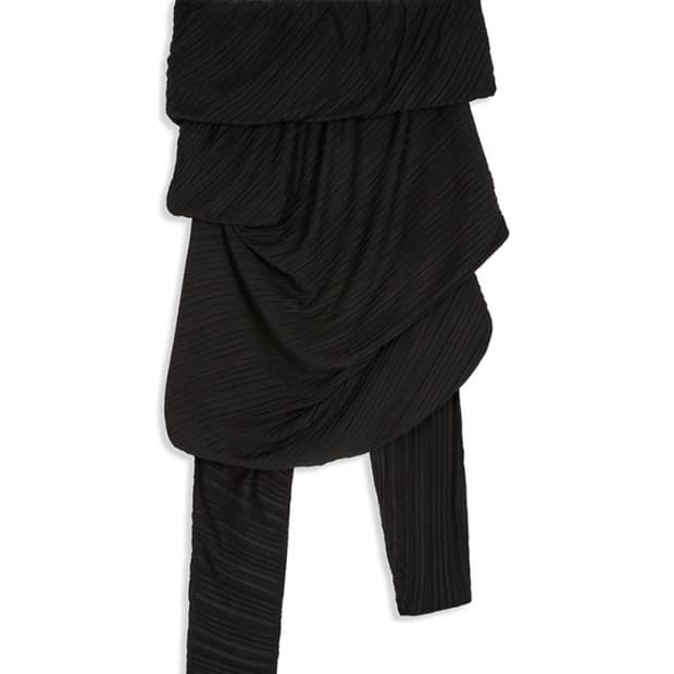 open ty pleats skirt, black S